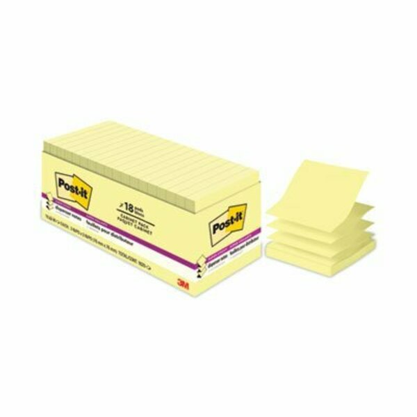 3M Post-it Super Sticky Notes, 3inx3in, Yellow, 18PK R33018SSCYCP